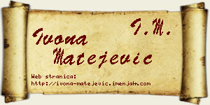 Ivona Matejević vizit kartica
